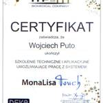 Certyfikat MonaLisa Touch - lek. Wojciech Puto